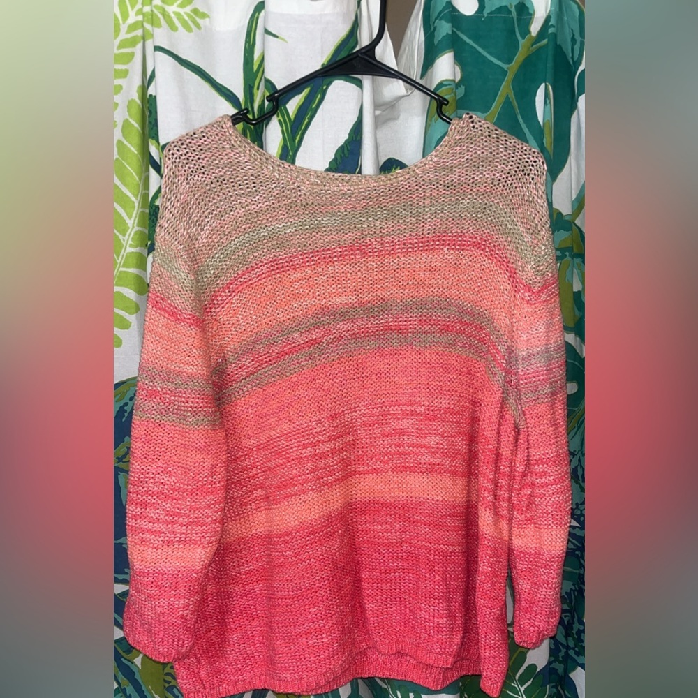 1X Women's Pink Gradient Sweater